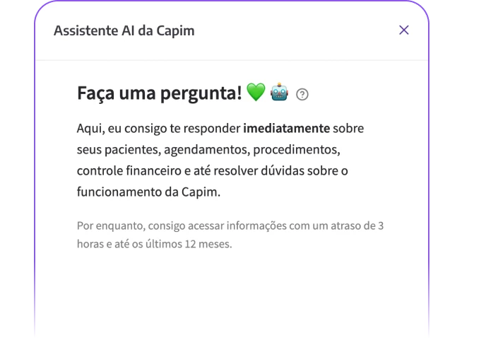 Mensagem da assistente virtual da Capim
