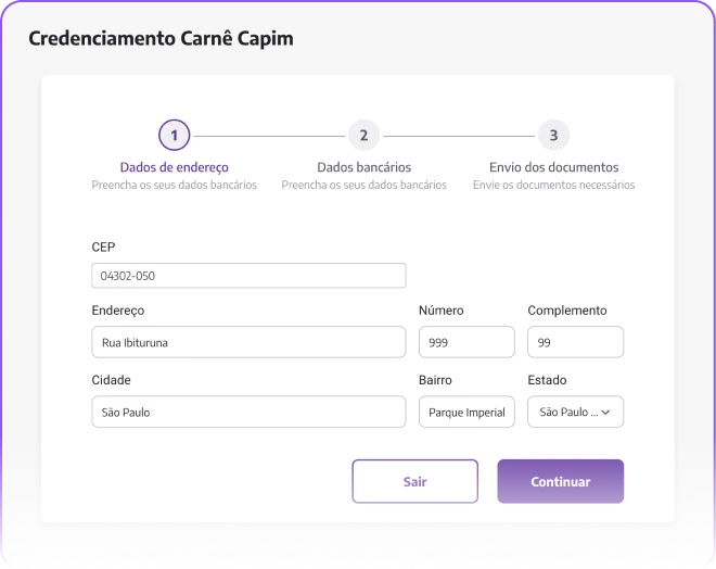 Tela do Carnê Capim
