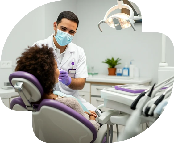 Dentista atendendo paciente